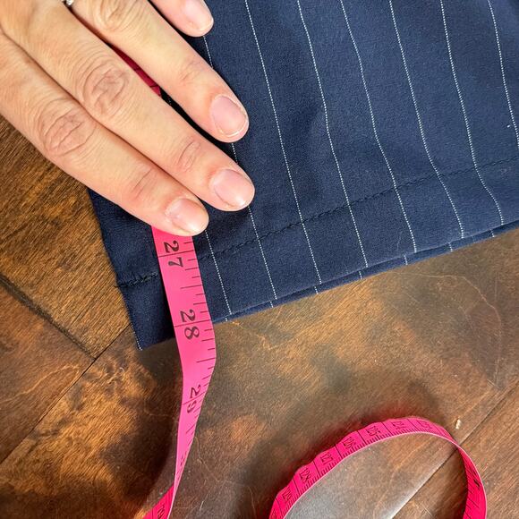 Wild Fable Wide Leg Boxer Trouser High Rise Blue PInstripe NEW Size Small - Picture 3 of 8